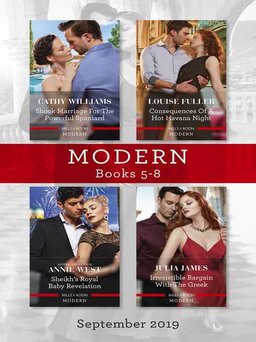 Cover image for Shock Marriage for the Powerful Spaniard / Consequences of a Hot Havana Night / Sheikh's Royal Baby Revelation / Irresistible Bargain with the Gree